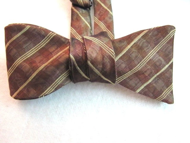 Robert Talbott Protocolo Ajustable Dorado Marrón Faja y Pajarita Conjunto Caja NUEVO Foto 2 de 4