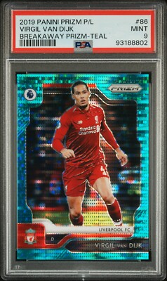 VIRGIL VAN DIJK PSA 9 2019 PANINI PRIZM PL BREAKAWAY PRIZM-TEAL 