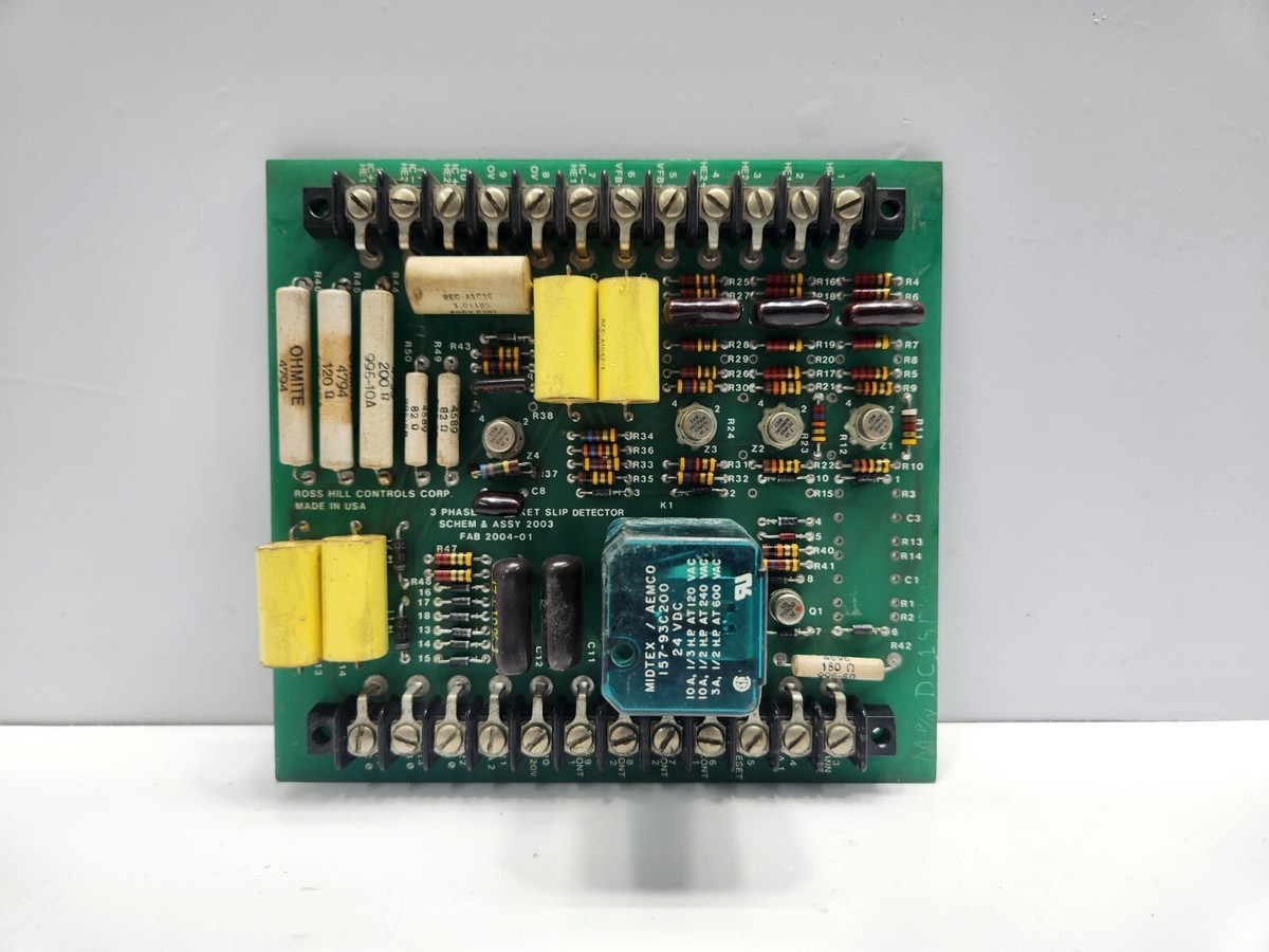 ROSS HILL CONTROLS 2003 3-PHASE SPROCKET SLIP DETECTOR PCB CARD | eBay