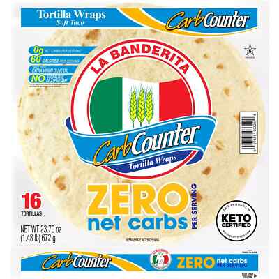 La Banderita Carb Counter Zero Net Carbs Soft Taco, 16 ct.