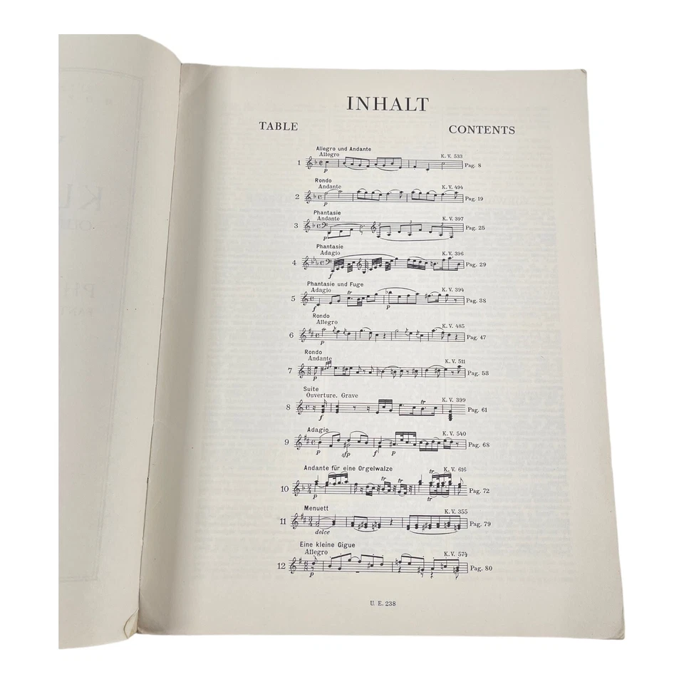 Mozart Phantasien Und Rondos Songbook Piano Solo Universal Edition Austria - Image 3 of 4