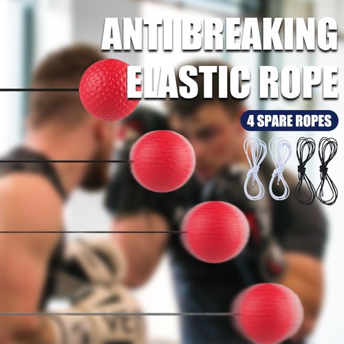 4 React Boxing Reflex Ball w/Adjustable Headband Punching Bag Training Equipment - Picture 7 of 10