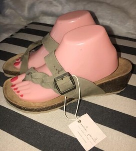 Mila Paoli Womens Brown Leather Slides Toe Ring Cork Wedge Sandals Sz 9.5 New | eBay