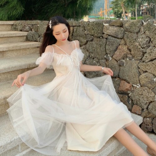 ruffle dress long