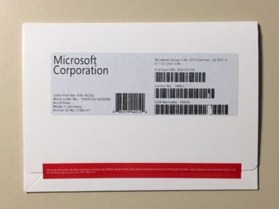 MS Windows Server 2012 10x1 User CALs neu (für Benutzer) R1+R2