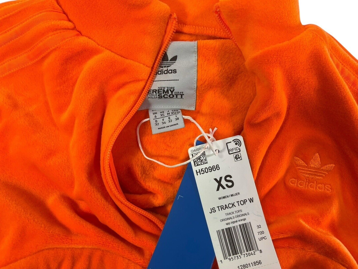 Jeremy Scott adidas JS Track Crop Top Jacket Velour H50966 Signal