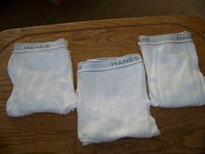 NWOT Hanes Comfort Flex waistband Tagless Cotton White Briefs Mens XL 3 Pairs 