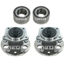 Front & Rear Wheel Bearings & Hubs Kit Timken For Toyota Sienna FWD 4-Wheel ABS