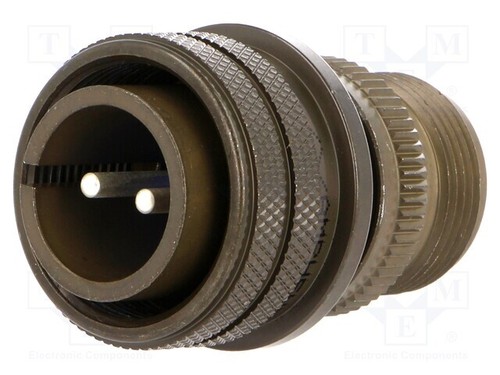 Connecteur Rond MIL-C-5015 2 Broches 10SL-4S - HENOL/TNE, Soudure Douce, 13A 500V, Pour Câbles 0.34-1.5mm²