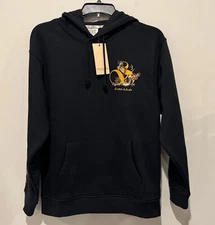 NWT Scotch & Soda Men's Graphic Black Hoodie w/ Embroidered Sleeves Size M $118