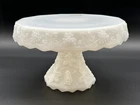 Vintage Anchor Hocking Milk Glass Pedestal Cake Stand 10" Harvest Grape