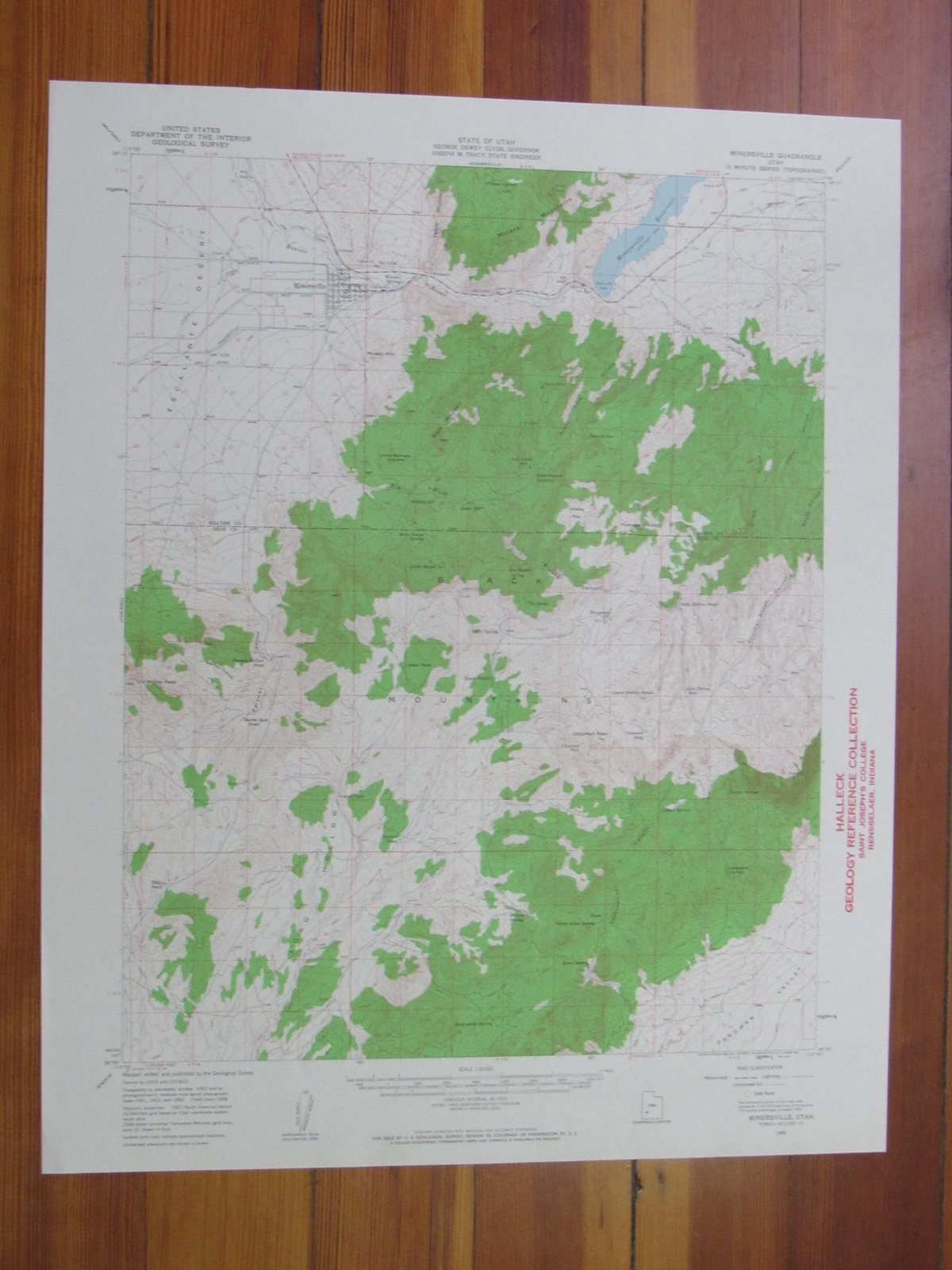 Minersville Utah 1960 Original Vintage USGS Topo Map eBay