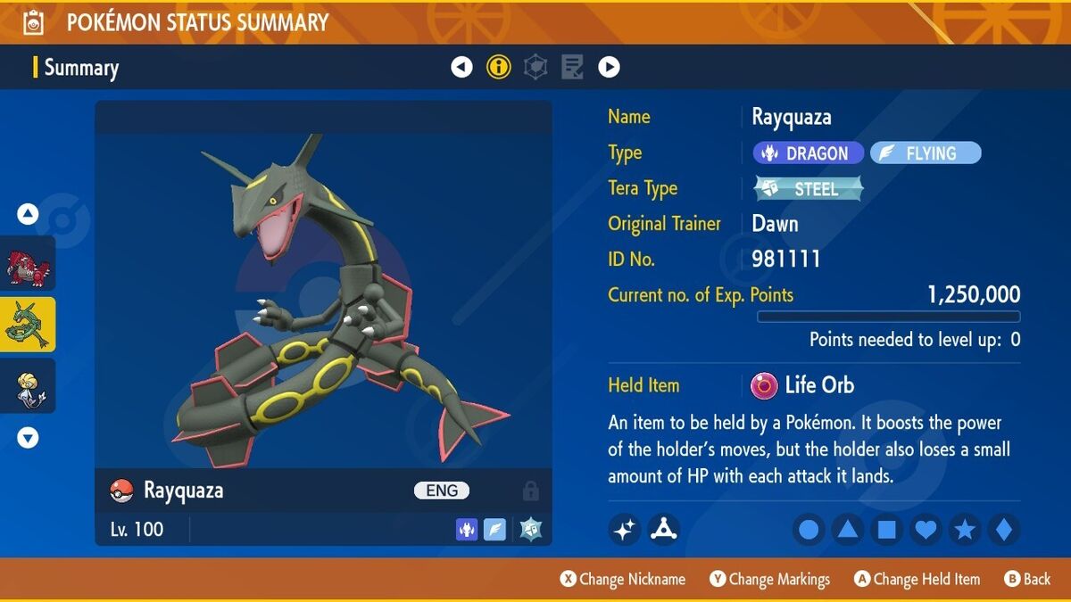 Shiny Tera Rayquaza in Pokemon Horizons: Hatless New Tera Form