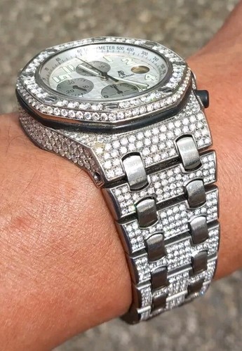 Audemars Piguet Royal Oak Offshore Bisagra Y Pulsera Con Diamantes E Vvs - Picture 10 of 11