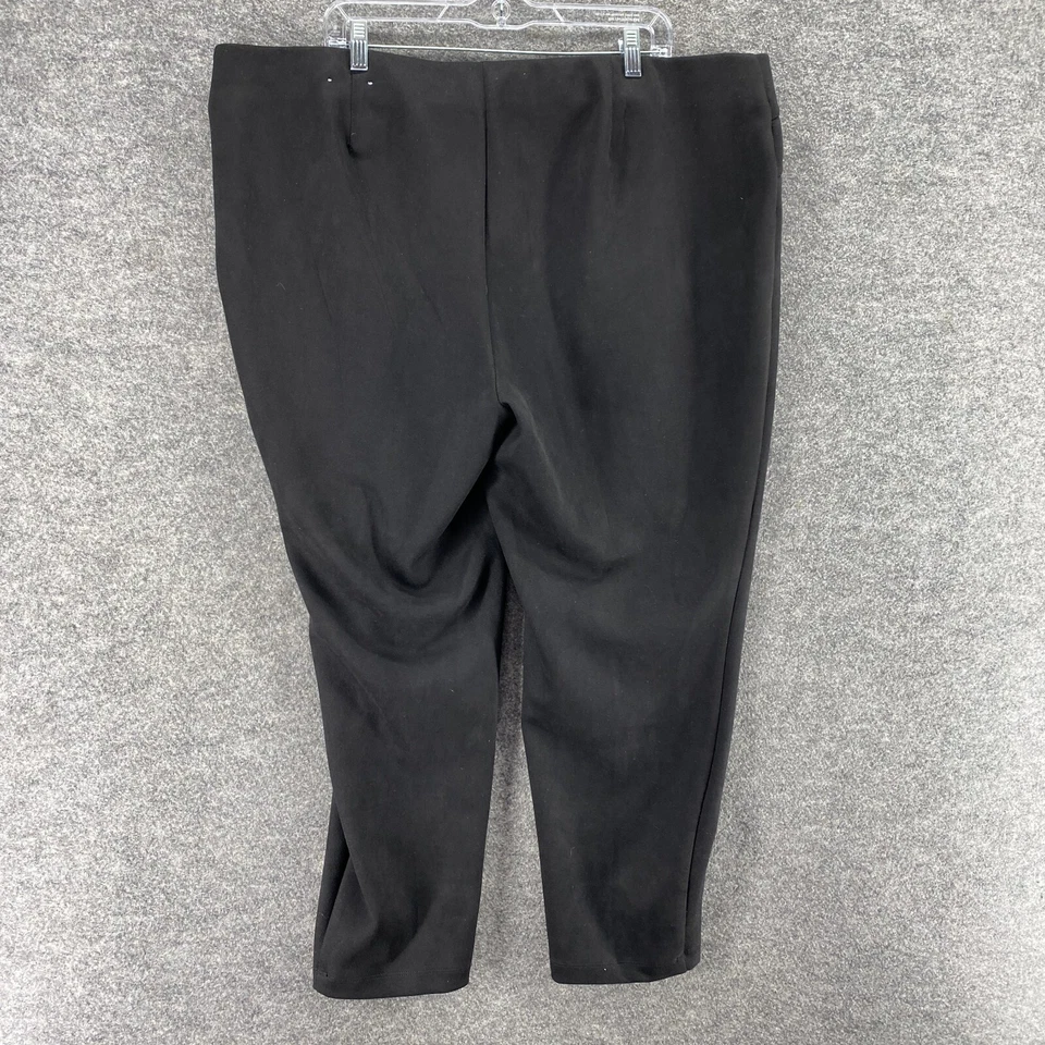 Pantalones de vestir Dressbarn para mujer 3X Plus negros tiro alto ajustados frente plano Foto 2 de 4