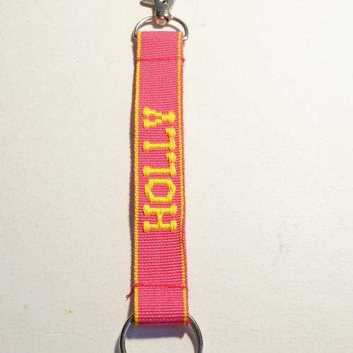 Key Chain Embroidered Lanyard Ring Clasp Choose Name or Fun Phrase 6" Colorful - 第 66/205 張圖片