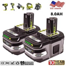 2PACK For RYOBI 18V 8.0Ah P108 High Capacity Battery 18 Volt Li-Ion One Plus NEW