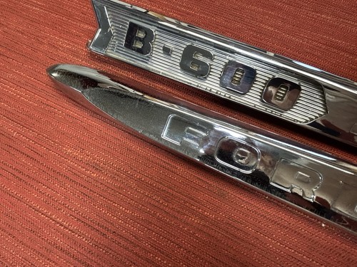 Nice pair Ford B-600 Chrome Hood emblems, truck, bus, 1960's CITB-9121013 - Picture 4 of 18