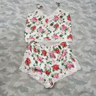 VTG Victoria's Secret Nightie Pajama Set Womens Small Multicolor Gold Label