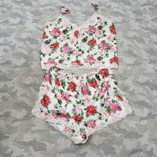 VTG Victoria's Secret Nightie Pajama Set Womens Small Multicolor Gold Label