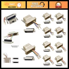 10PCS DB25 to RJ45 Modular Adapters, 25 Pin Serial to Ethernet LAN Converter