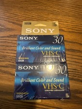 VHS-C SONY Premium Blank 30 Minute Camcorder Video Tapes 2-Pack Sealed TC-30VHG
