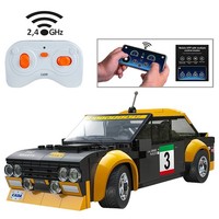 Cada Fiat Abarth 131 1:20 Schwarz 2,4Ghz Bricks Klemmbaustein