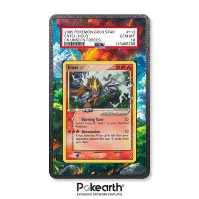Entei Gold Star 113/115 - Case mit erweitertem Artwork für Grade Cards Case