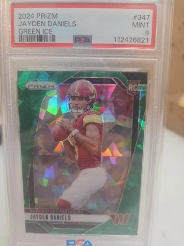 2024 Panini Prizm - Rookies Jayden Daniels #347 Green Ice Prizm (RC)