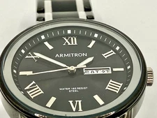 Armitron 20-4935TB Men's Watch Quartz WR50m Day Date Two Tone 41mm NEW BATTERY