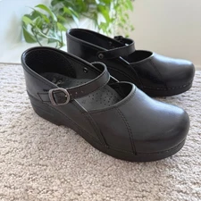 Dansko MARCELLE Mary Jane Leather CLOG Women 38 7.5-8 COMFORT CLASSIC PLATFORM