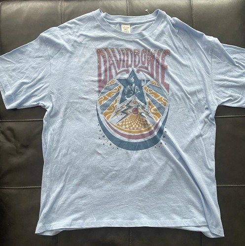 David Bowie American Eagle T-Shirt hellblau Gr. L/XL