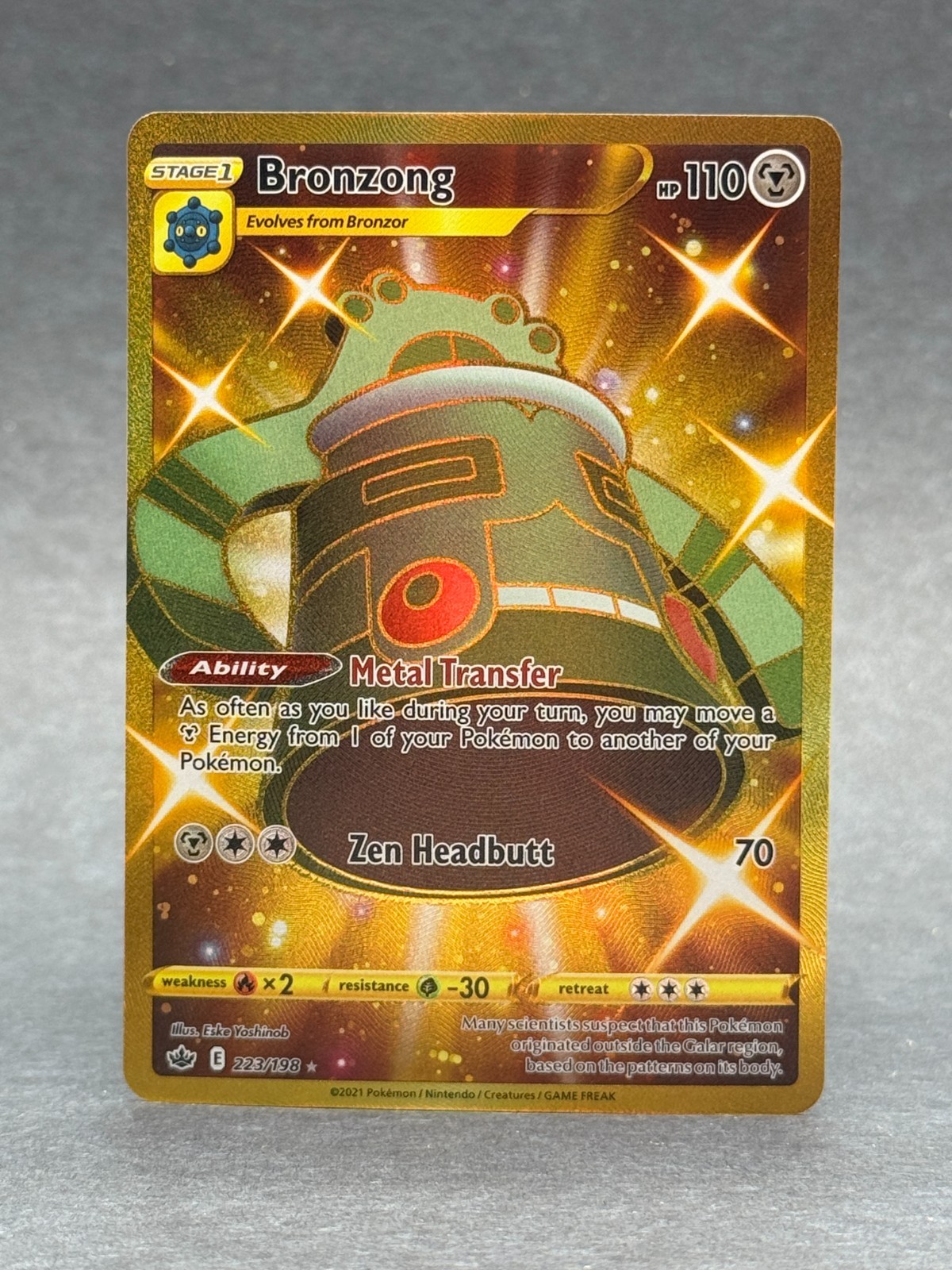 Pokémon - 223/198 Bronzong SWSH06 Chilling Reign Secret Rare Holo NM TCG