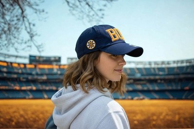 Boston Bruins Baseball Hat. BOS and Logo OSFA Adjustable.