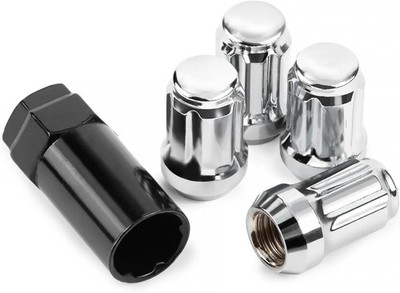 JiiinMiiin M12x1.5 Wheel Locks Chrome with Key, 12x1.5 Wheel Locks 1.37 inch Len