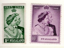 Nyasaland 1948 sg 161 - 162 GVI silver wedding fine heavy mount cat £18