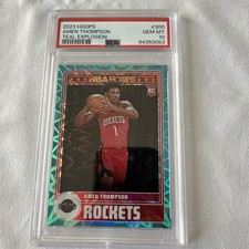 2023-24 Panini NBA Hoops Teal Explosion Amen Thompson PSA 10 Houston Rockets