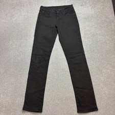 Levis Jeans Womens 27x33 Black Tab Denim Dark Wash Straight Trousers Lady*