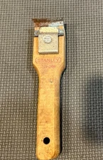 Vintage Stanley 28-291 1 1/2" 2 Edge Paint Cabinet Hook Scraper Wood USA Made