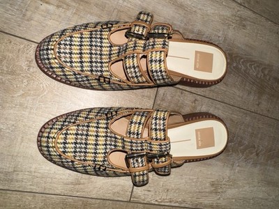 Haydee Double Buckle Mary Jane Mule Yellow Multi Tweed Size 7