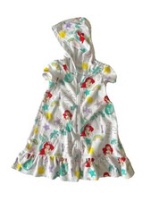 Disney Store Ariel Beach Swim Cover up Girl Size 4/5 Little Mermaid Hoodie