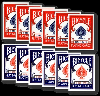 12 x Bicycle 807 Rider Back Poker Karten - Old Tuck Case 808 Spielkarten