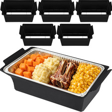 6 Pack Chafer Wind Guards Black Chafing Dish Buffet Catering Outdoor NEW