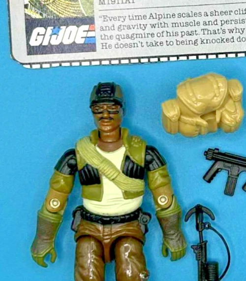 Ex+ ALPINE v1 100% Completo G.I. Tarjeta de archivo de figura de acción Hasbro Joe 1985 vintage Foto 2 de 4