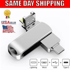 2TB 1TB Memory Stick USB 3.0 Flash Drive Type C For iPhone 14 15 16 Android PC