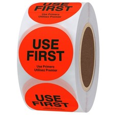 Hybsk Fluorescence USE First Stickers Restaurant 1.5 inch, Red
