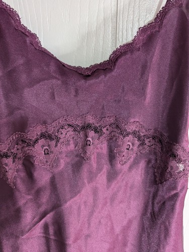 Vintage Victorias Secret purple XS nighty nightgown silky feel with lace SEXY - Imagen 2 de 7