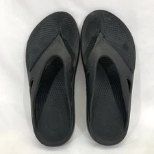 OOfos OOriginal Unisex Mens 9 Womens 11 Black Recovery Slides Flip Flop Sandals