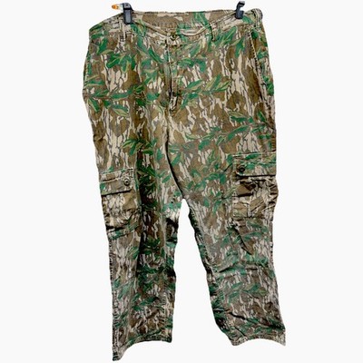 Mossy Oak Hunting Pants Original Pattern 80s Vintage Green Leaf