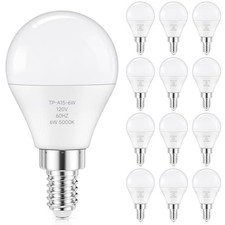 ELED Candelabra Bulbs 60W Equivalent, 600LM 5000K Chandelier 12 Daylight White